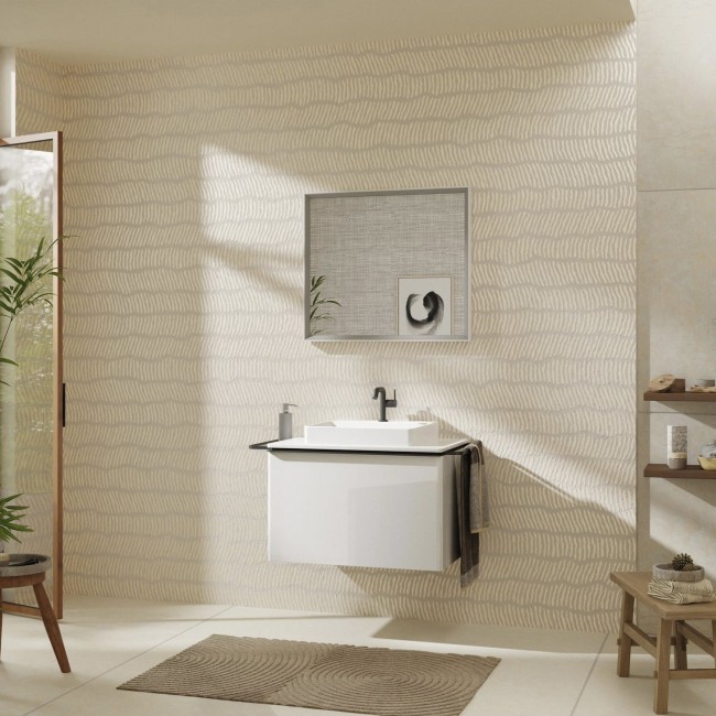 Консоль 780/550 Xelu Q с центральным вырезом для накладной раковины, 54094050 High Gloss White