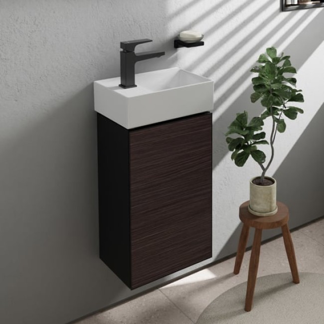 Тумба Xevolos E 340/245, дверная петля справа, 54171730 Slate Matt Grey / Dark Oak