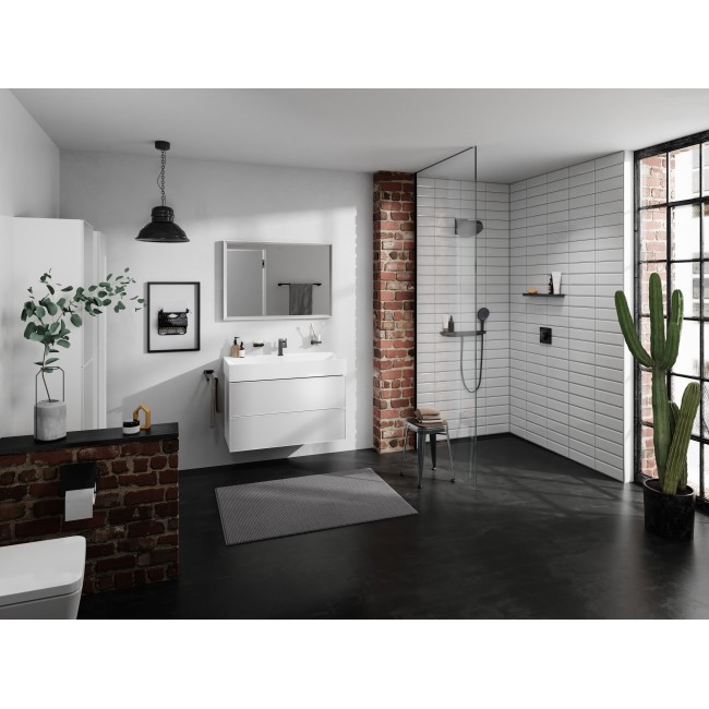 Тумба Xevolos E 980/475, з двома висувними ящиками, 54181320 Matt Whitе / Metallic White