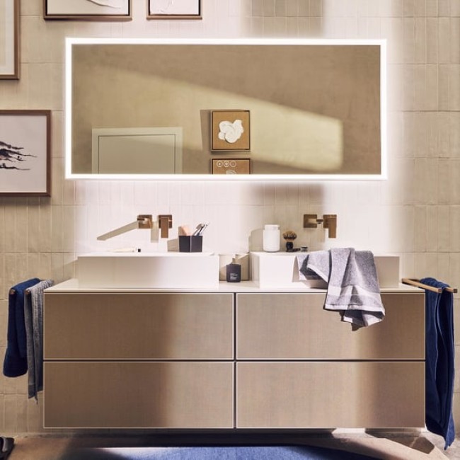 Консоль 1370/550 Xevolos E з вирізом справа для встановлення накладної раковини, 54206780 Sand Matt Beige