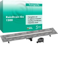 Душевой трап 1200 hansgrohe RainDrain Go, 56276800 для плоской / стандартной установки