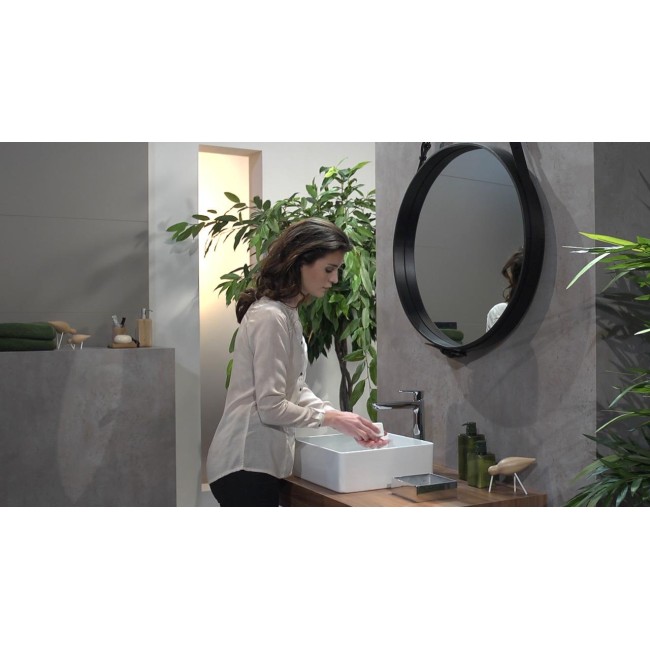 Змішувач hansgrohe Talis E для раковини з високим виливом та без зливного гарннітуру, чорний матовий хром 71717340