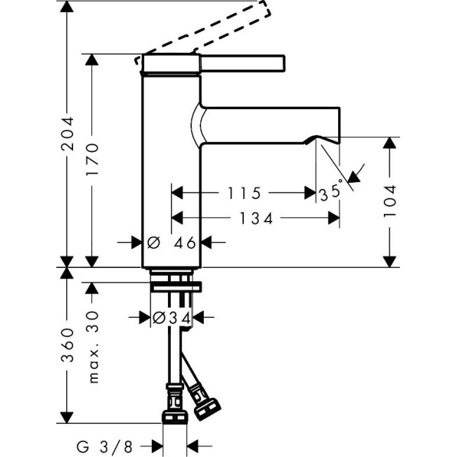 Змішувач hansgrohe Zesis S для раковини з зливним гарнітуром, хром 74724000