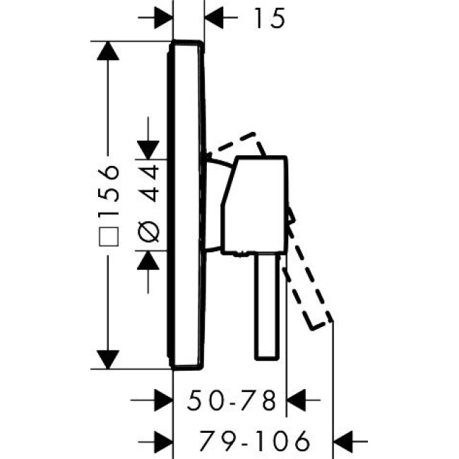 Змішувач для душу прихованого монтажу hansgrohe Finoris 76615340, чорний матовий хром