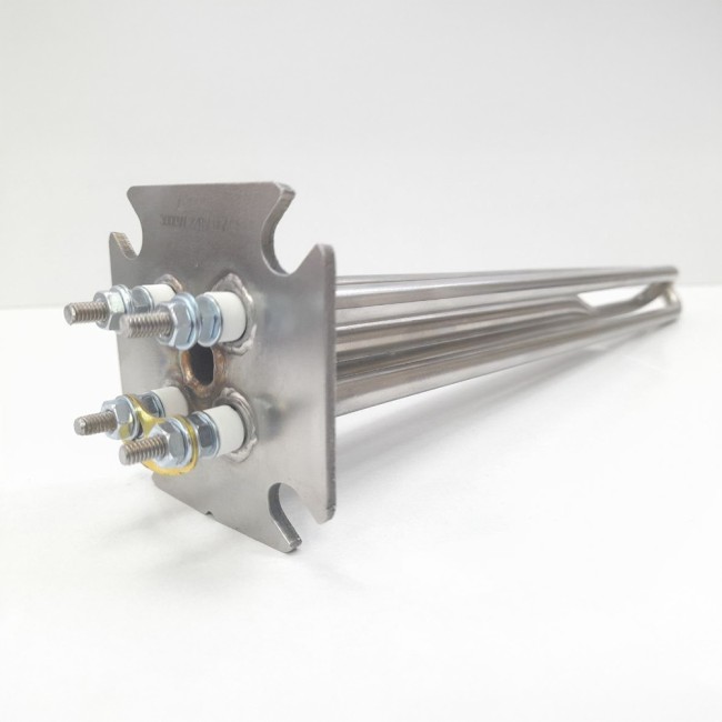 Блок ТЭН 4500 Вт. фланец 65х65 мм прямой нерж.