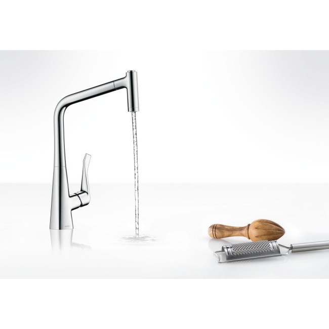 Змішувач hansgrohe Metris для кухонної мийки 14820800 під сталь