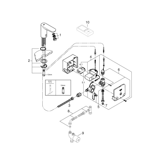 Grohe Euroeco Cosmopolitan E Powerbox инфракрасная электроника для раковины
 без смешивания (36384000)