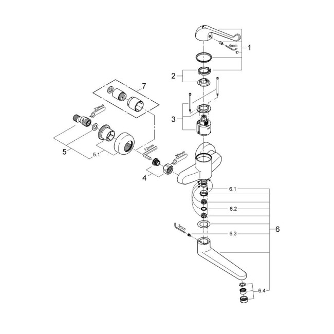Grohe Euroeco Special SSC Одноважільний безпечний змішувач для раковини (32793000)