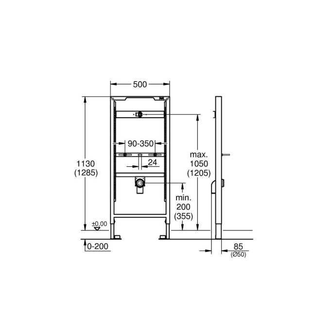 Grohe Система инсталляции для писсуара GROHE Rapid SL (1,13 м - 1,3 м) (38517001)