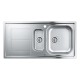 Grohe Мойка для кухни 970 x 500 мм с эксцентриком, 2 чаши, матовая (31564SD0)