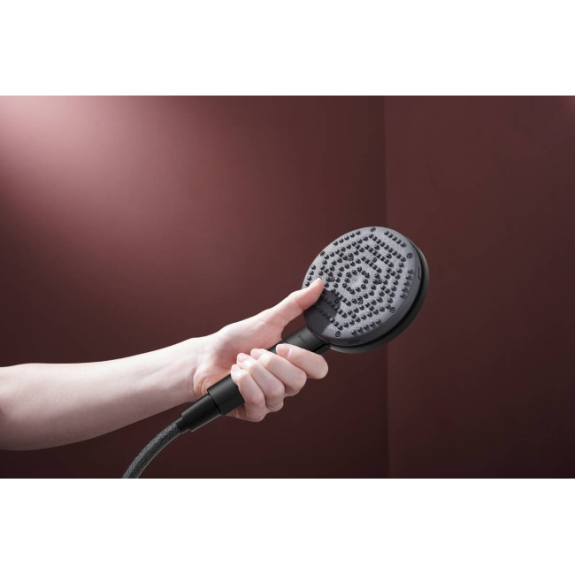 Душовий набір hansgrohe Raindance Alive Select S 3jet EcoSmart 24611670, з тримачем та шлангом 1,6 м, чорний матовий