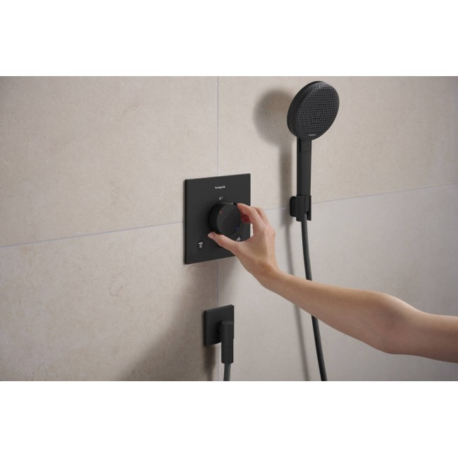 Душовий набір hansgrohe Raindance Alive Select S 3jet EcoSmart 24611670, з тримачем та шлангом 1,6 м, чорний матовий