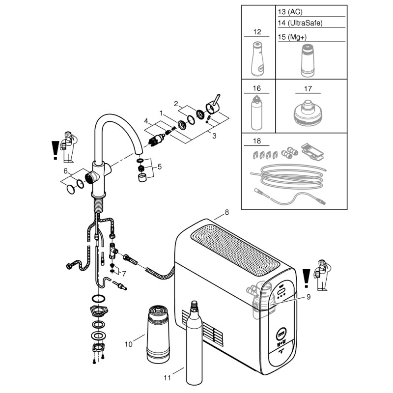 Grohe Blue Home Стартовый комплект, C-излив (31455001)