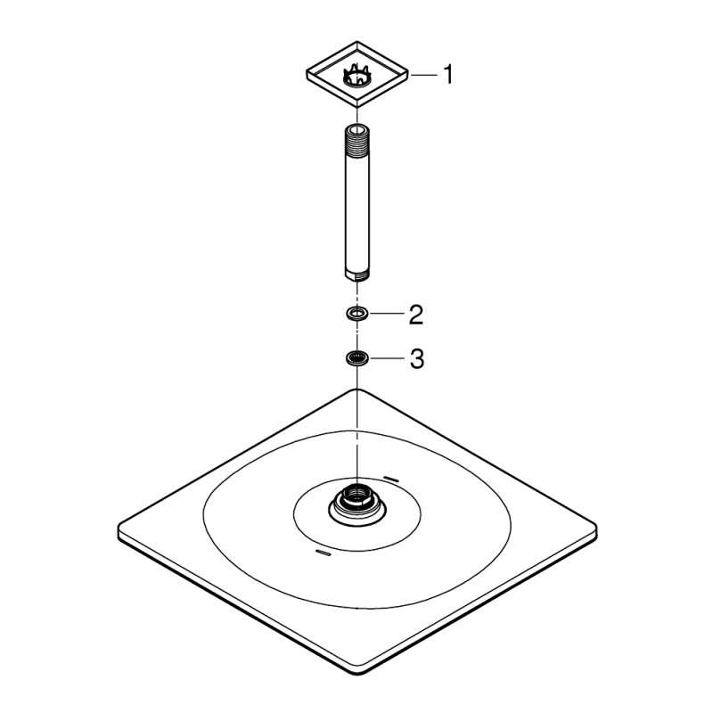 Grohe Rainshower 310 Mono Cube Верхний душ с кронштейном 142 мм, 1 режим струи  (26566000)