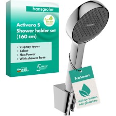 Душовий набір hansgrohe Activera Select S 2jet EcoSmart 28054000, з тримачем та шлангом 1,6 м, хром