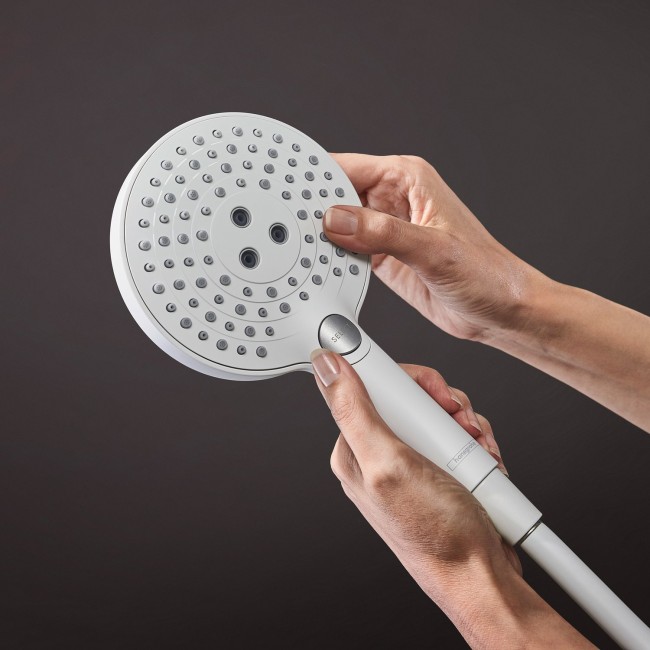 Душова система hansgrohe Raindance S 240 1jet PowderRain EcoSmart з термостатом, 28823700 білий матовий