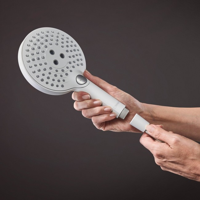 Душова система hansgrohe Raindance S 240 1jet PowderRain EcoSmart з термостатом, 28823700 білий матовий
