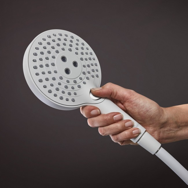 Душова система hansgrohe Raindance S 240 1jet PowderRain EcoSmart з термостатом, 28823700 білий матовий