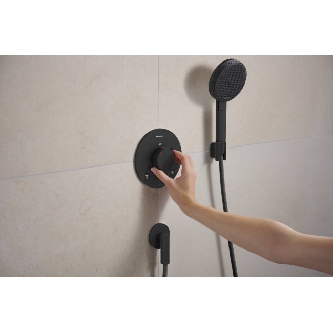 Шланговое подсоединение hansgrohe FixFit Fine S с обратным клапаном, 28882670 черный матовый