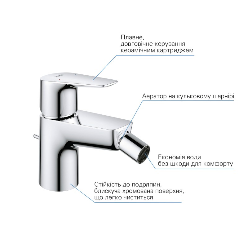 Grohe QuickFix StartEdge Смеситель однорычажный для биде (23345001)