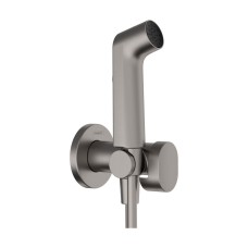 Гигиенический душ hansgrohe Bidette 1jet S со шлангом и держателем 29230340 черный матовый хром (на холодную или предварительно смешанную воду)
