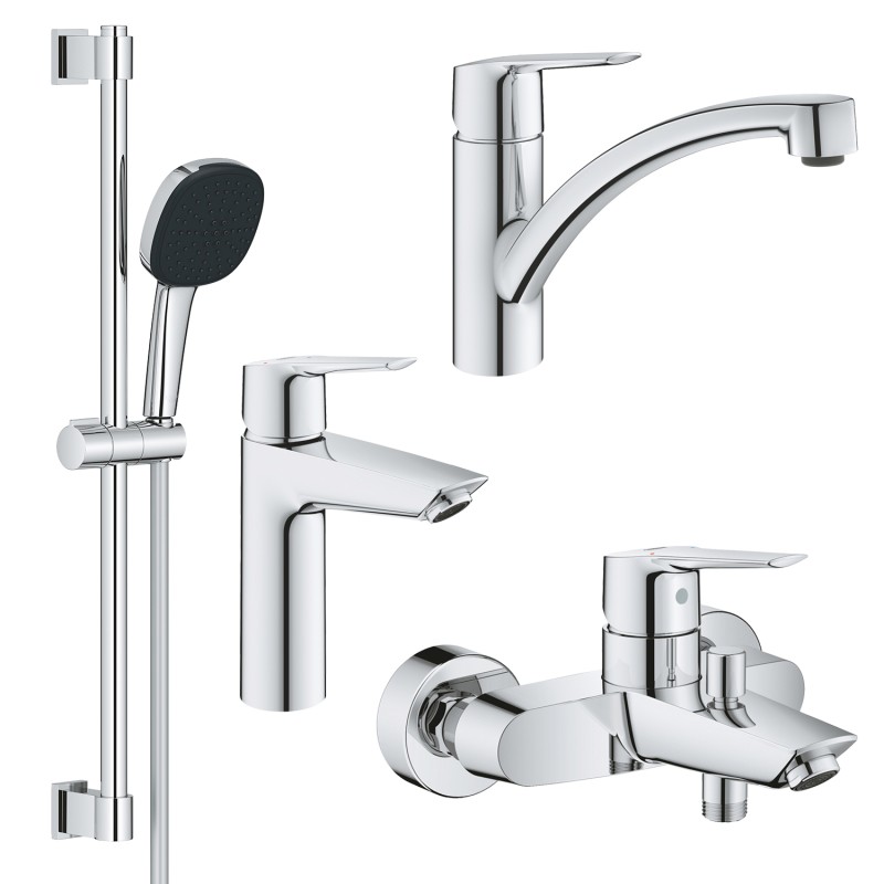 Grohe Набор смесителей QuickFix Start 4 в 1 для ванны и кухни (UA202301KE)