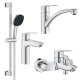 Grohe Набор смесителей QuickFix Start 4 в 1 для ванны и кухни (UA202301KE)