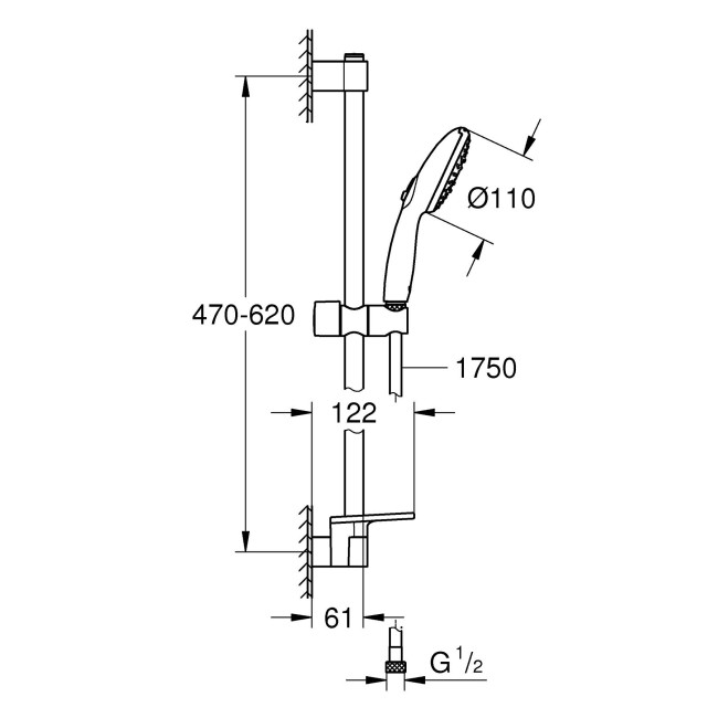 Grohe Tempesta 110 Душевой гарнитур, 3 режима струи (26918003)