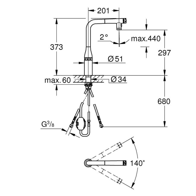 Grohe Accent Смеситель для мойки с технологией SmartControl (31894000)