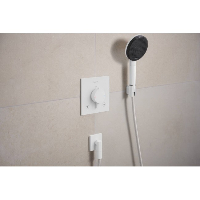 Термостат скрытого монтажа hansgrohe Ecostat Comfort E 2 function, 33711700 белый матовый