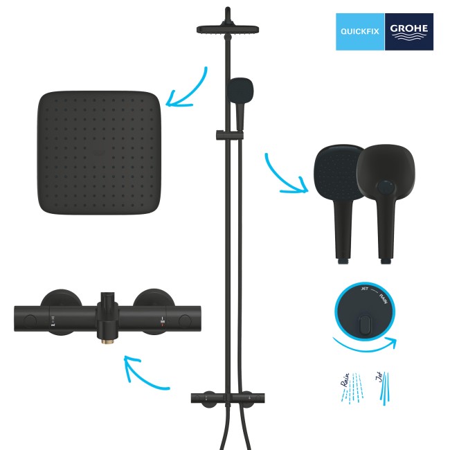 Grohe Quickfix Vitalio Comfort 250 Душевая система с термостатом для ванны (269842431)