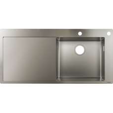 Мойка для кухни hansgrohe S71 S717-F450 43307800 сталь, с сушилкой слева