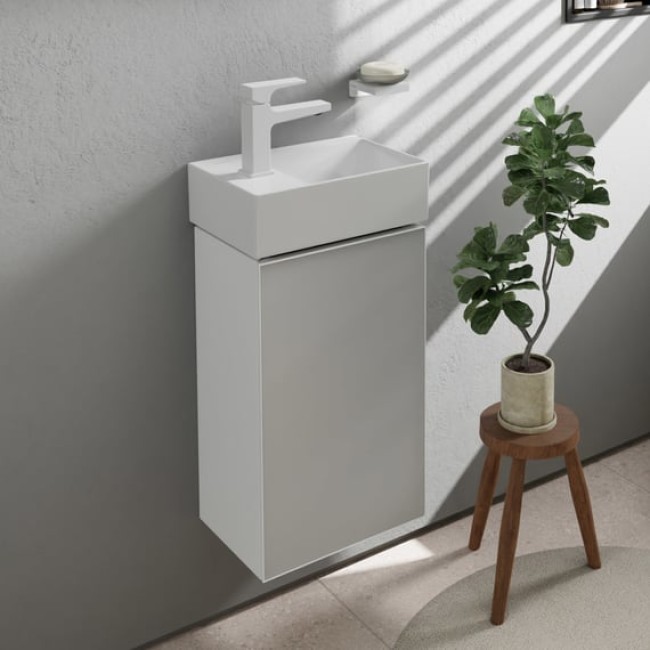 Тумба Xevolos E 340/245, дверная петля слева, 54166320 Matt White / Metallic White