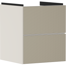 Тумба Xevolos E 480/475, з двома висувними ящиками, 54173390 Sand Matt Beige / Patterned Bronze