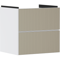 Тумба Xevolos E 580/475, з двома висувними ящиками, 54175390 Matt Whitе / Patterned Bronze