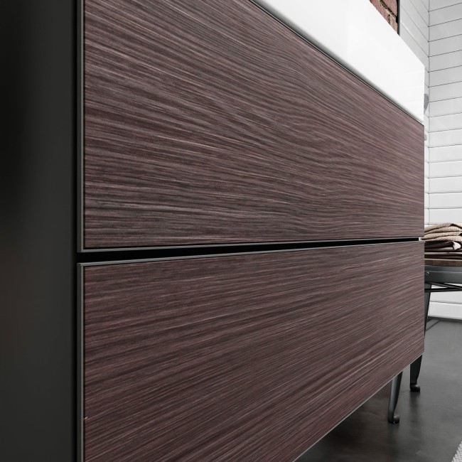 Тумба Xevolos E 1180/475, з двома висувними ящиками, 54186730 Slate Matt Grey / Dark Oak