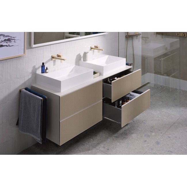 Консоль 1370/550 Xevolos E с вырезом слева для установки накладной раковины, 54205780 Sand Matt Beige