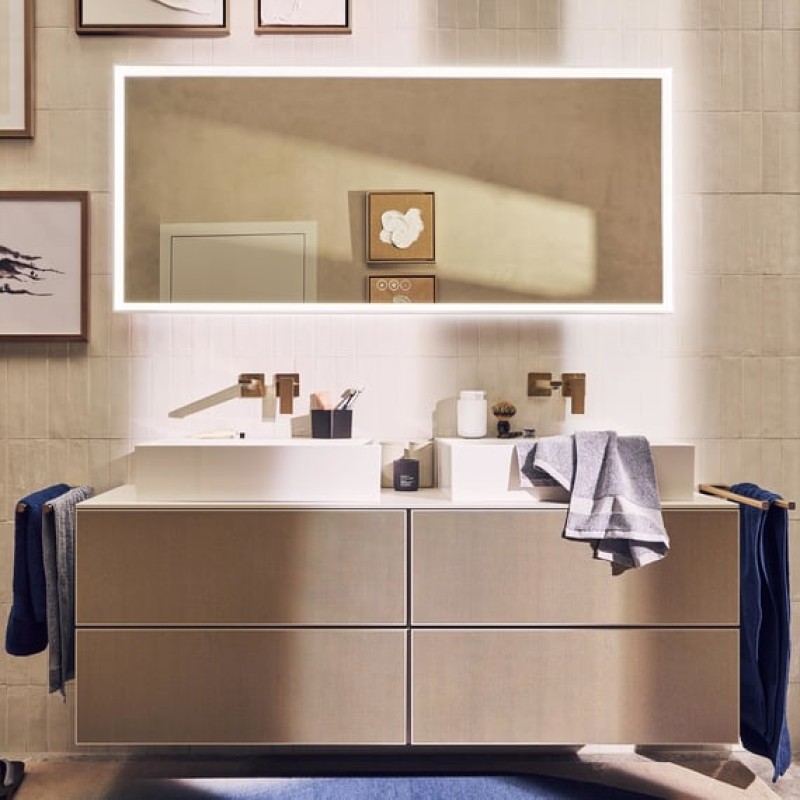 Консоль 1370/550 Xevolos E с вырезом слева для установки накладной раковины, 54205780 Sand Matt Beige