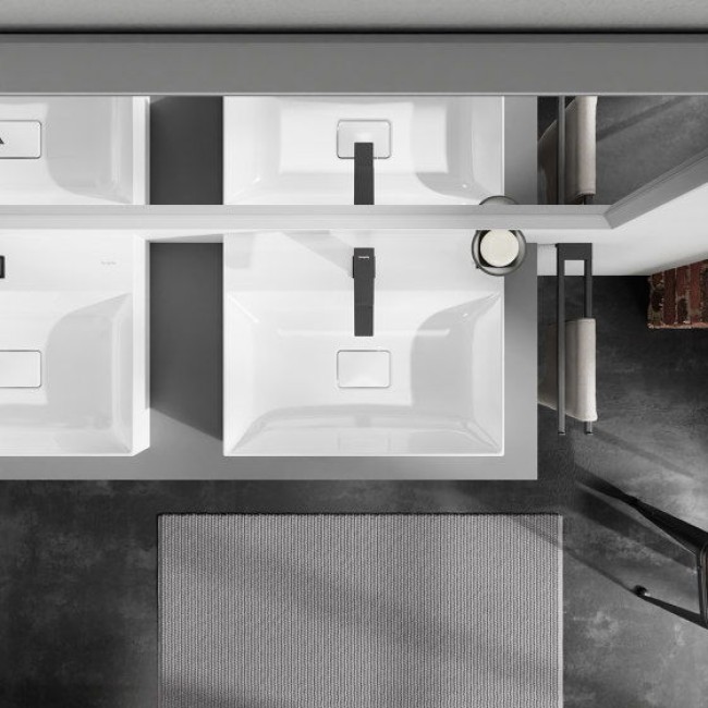 Консоль 1370/550 Xevolos E з вирізом справа для встановлення накладної раковини, 54206760 Slate Matt Grey