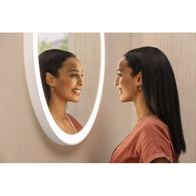 Дзеркало Xarita Lite S 900/900 з круговим LED світильником, білий матовий 54967700