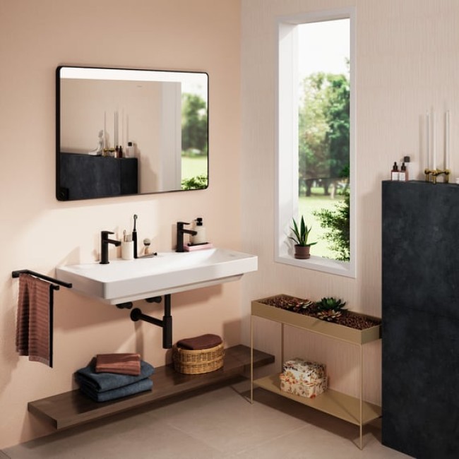 Зеркало Xarita Lite Q 1000/30 с LED подсветкой и ИК-датчиком, черный матовый 54972670