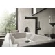 Змішувач hansgrohe Finoris 76063340 з висувним душем, 2 типи струменя та зливним гарнітуром push-open, чорний матовий хром