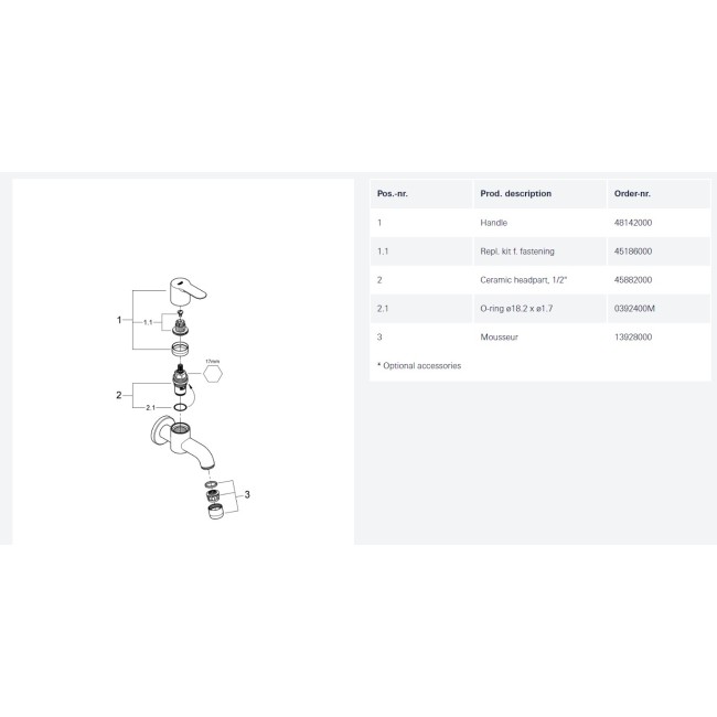 Grohe BauEdge Излив с вентилем (20238000)