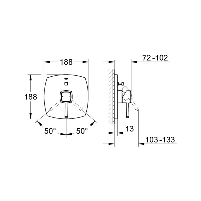 GROHE SPA Grandera Одноважільний змішувач для ванни (19920000)