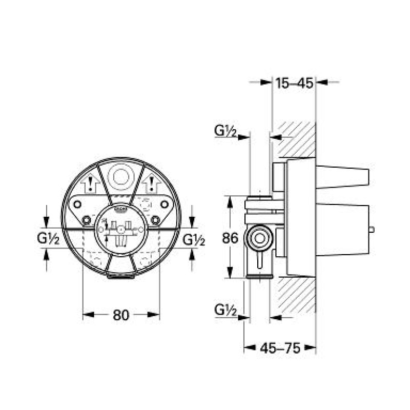 Grohe Однорычажный смеситель, скрытая часть (33962000)