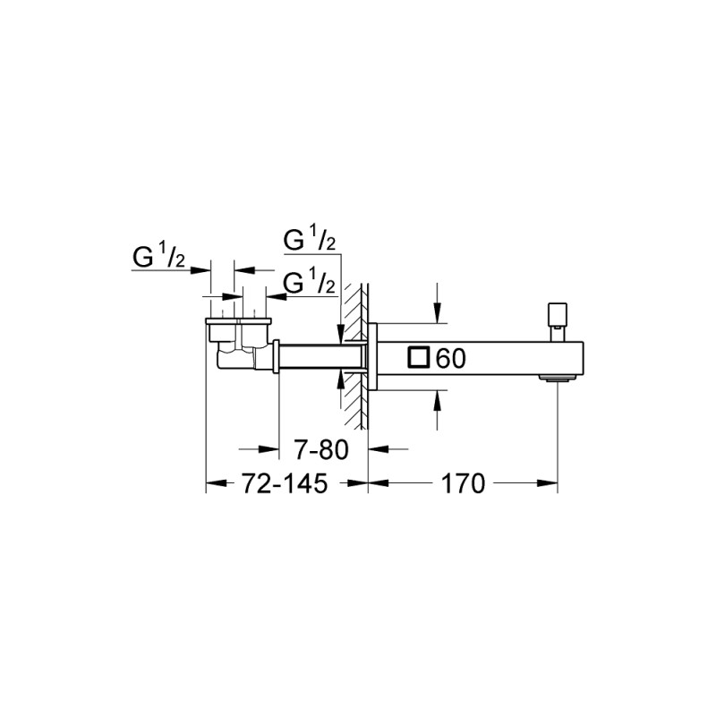 Grohe Eurocube Излив для ванны с переключателем на душ (13304000)