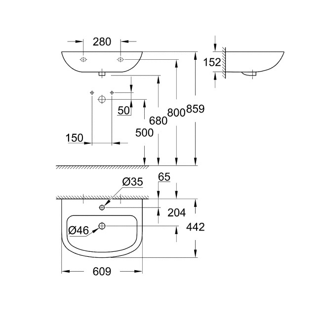 Grohe Раковина Bau Ceramic 60 (39421000)