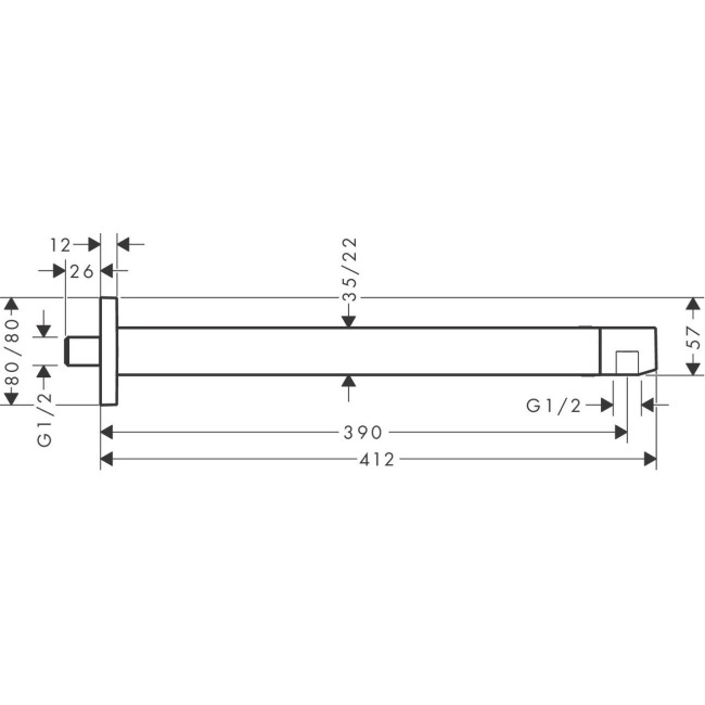 Держатель душа hansgrohe E 39 см 24337340, черный матовый хром