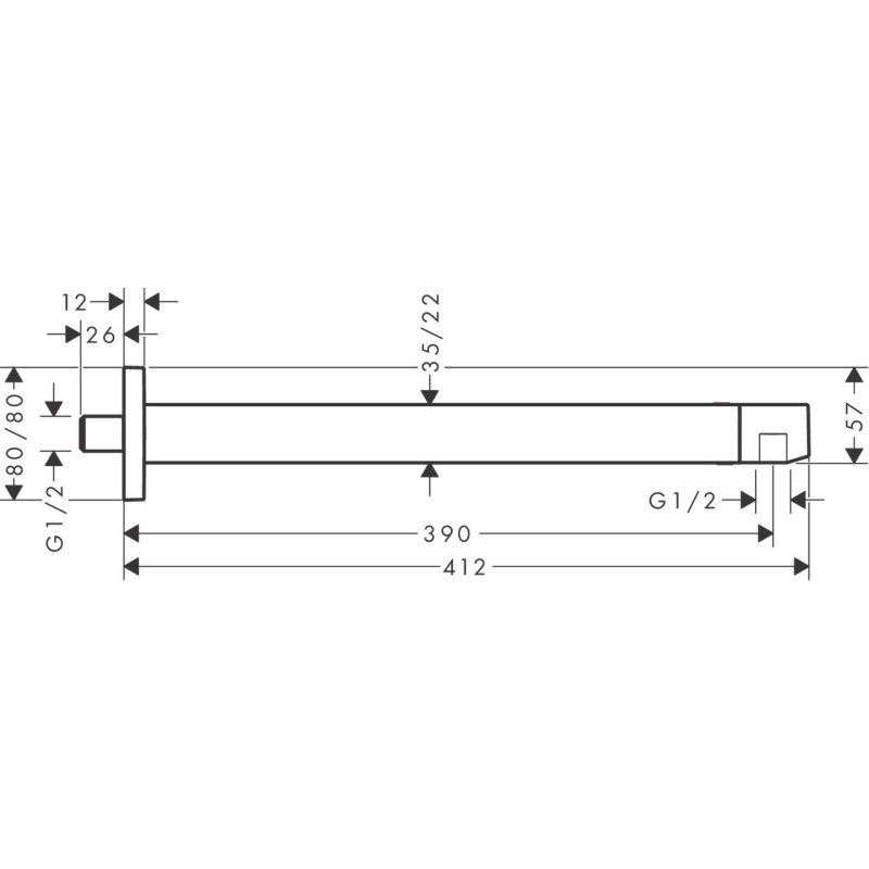Держатель душа hansgrohe E 39 см 24337340, черный матовый хром