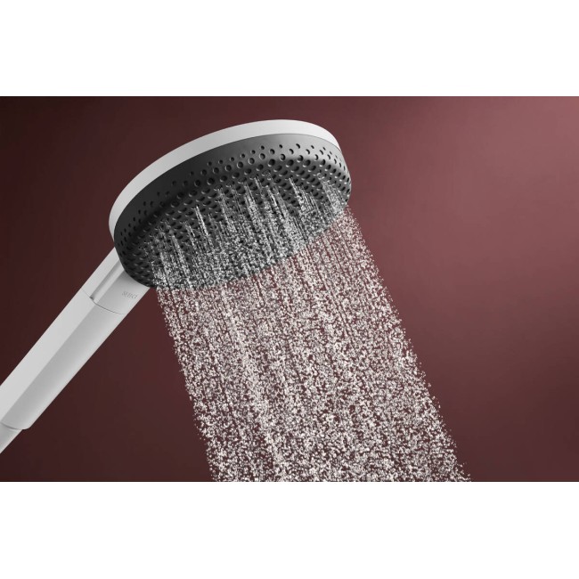 Душовий набір hansgrohe Raindance Alive Select S, Ecosmart 24600700 зі стійкою Unica E Puro 65, білий матовий